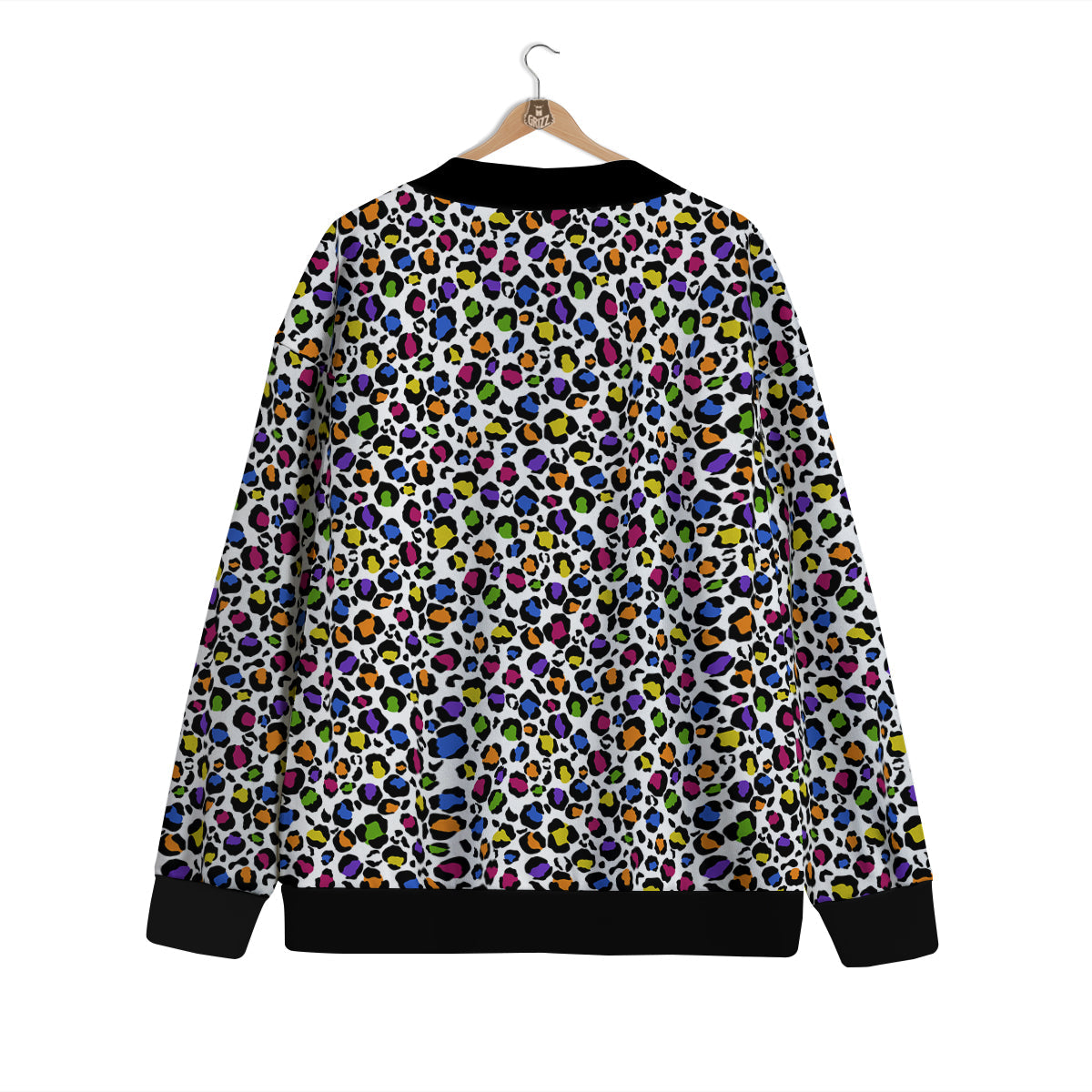 Leopard Rainbow And White Print Pattern Cardigan-grizzshop