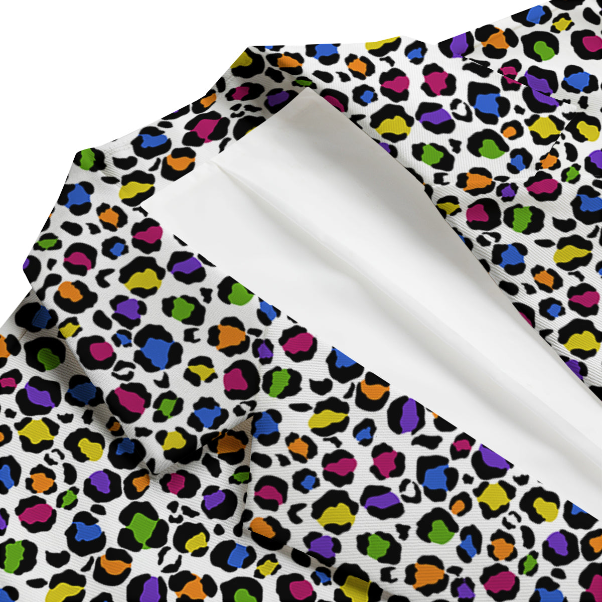 Leopard Rainbow And White Print Pattern Men's Blazer-grizzshop