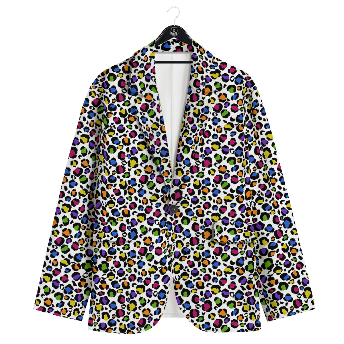 Leopard Rainbow And White Print Pattern Men's Sport Coat-grizzshop