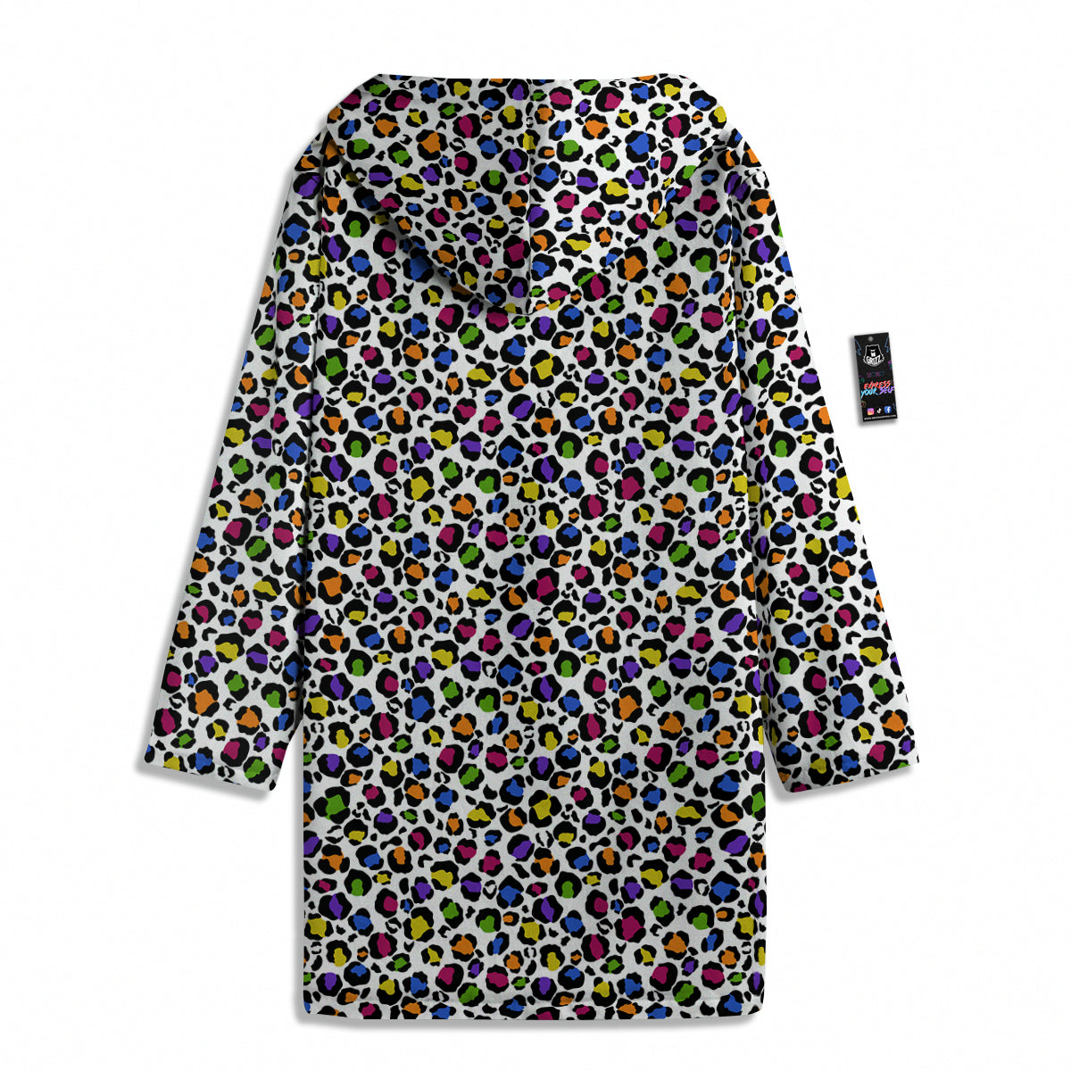 Leopard Rainbow And White Print Pattern Men's Windbreaker Jacket-grizzshop