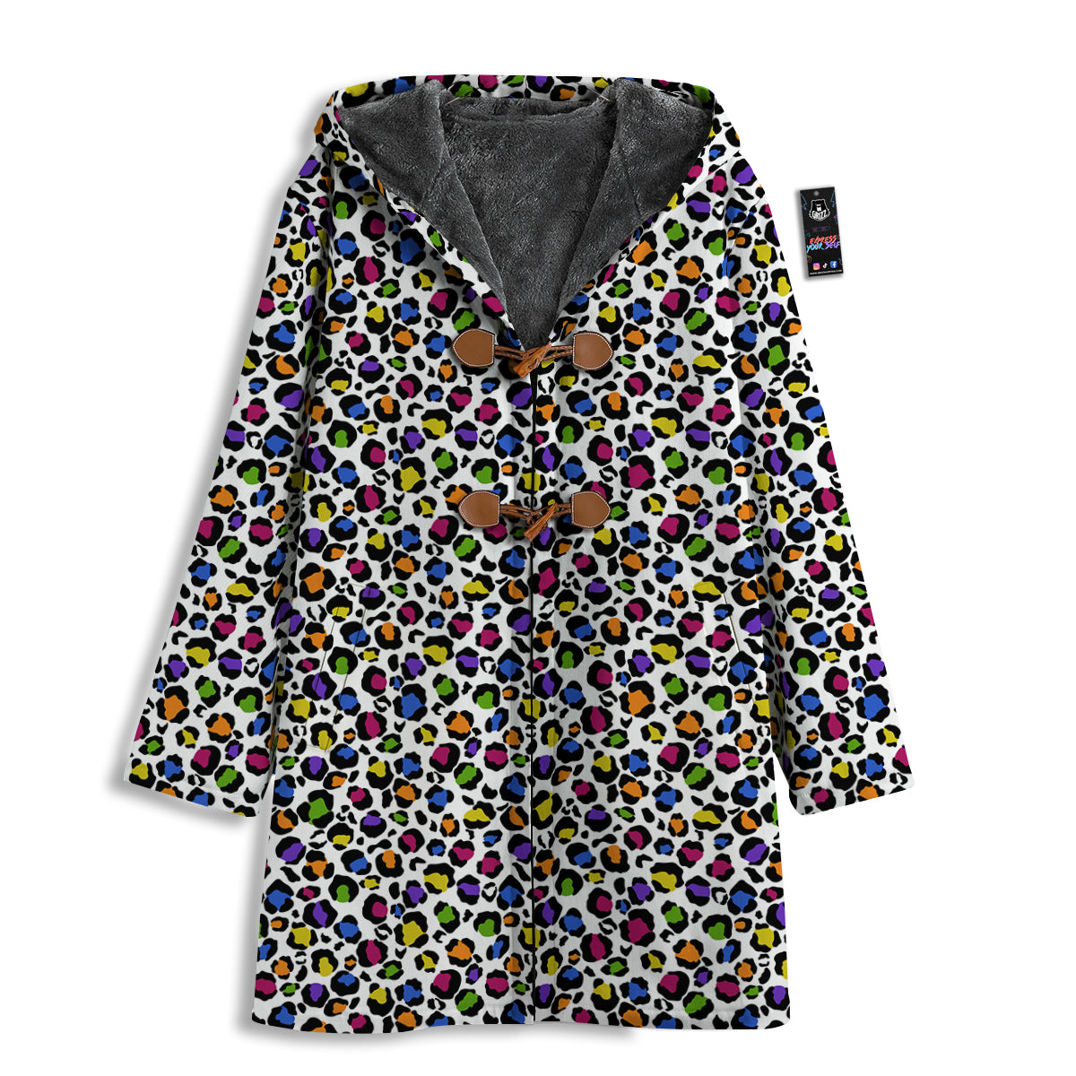 Leopard Rainbow And White Print Pattern Men's Windbreaker Jacket-grizzshop