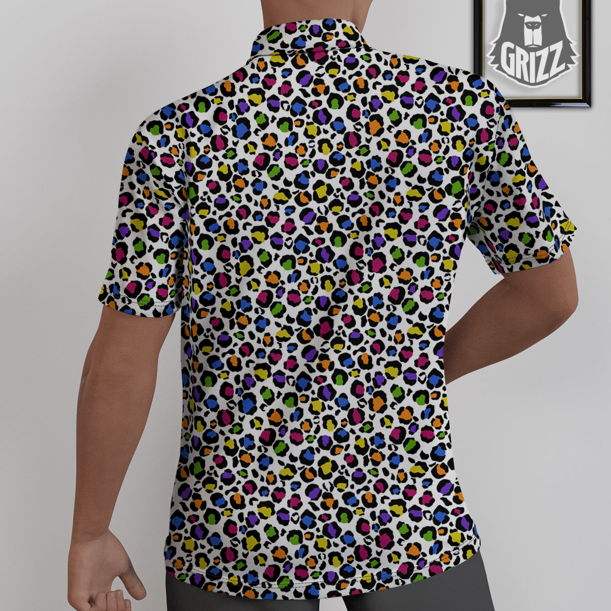 Leopard Rainbow And White Print Pattern Untucked Shirts-grizzshop