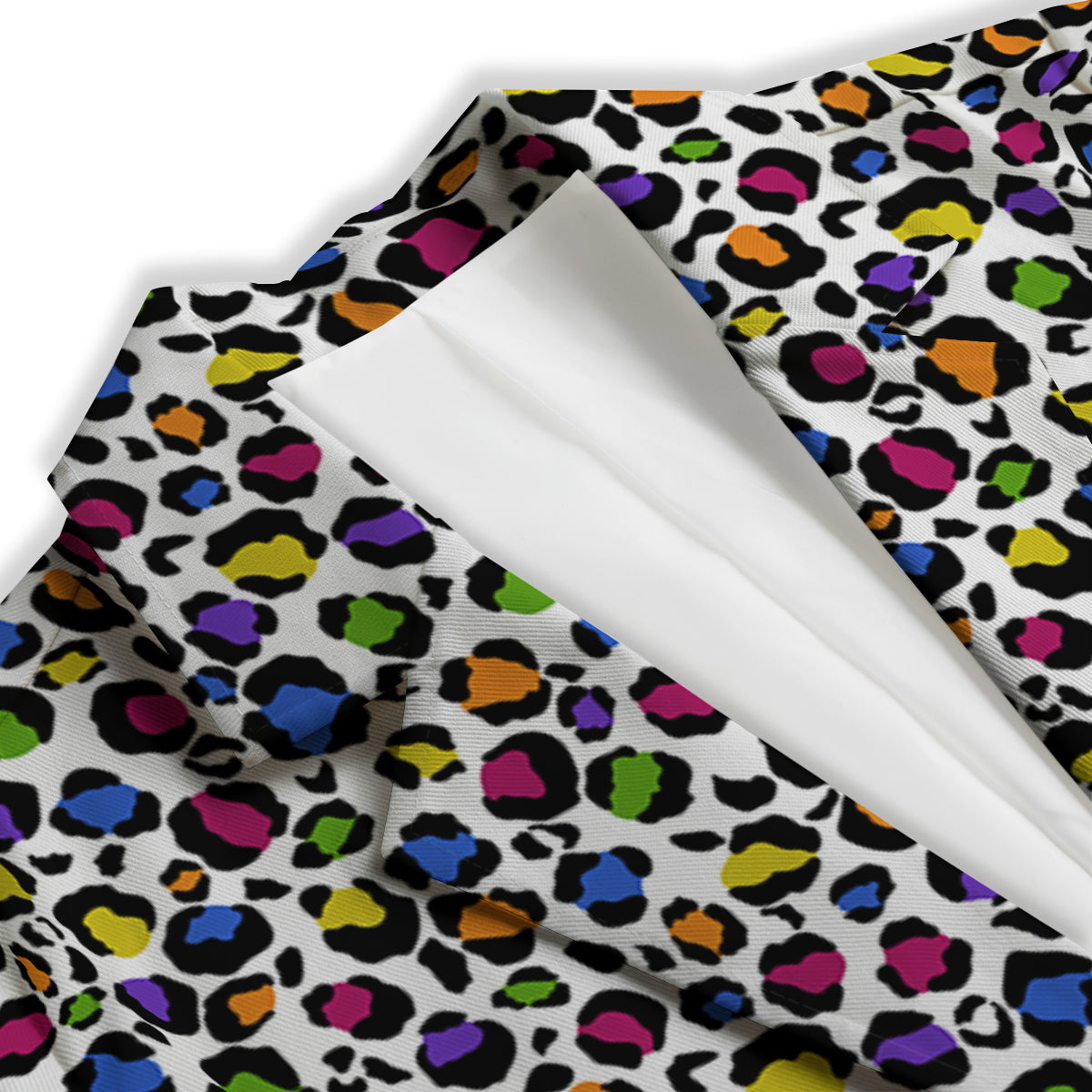 Leopard Rainbow And White Print Pattern Women's Blazer-grizzshop