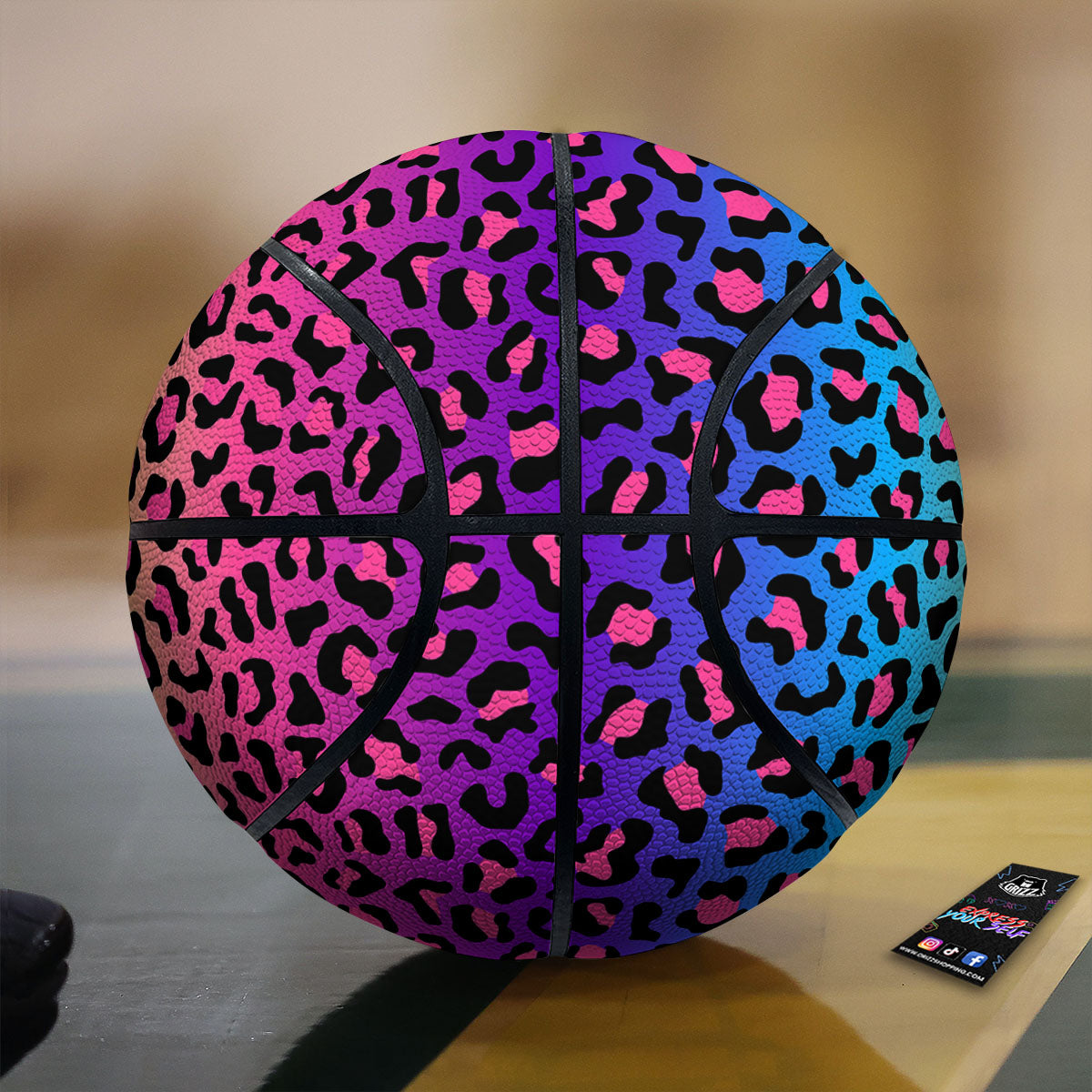 Leopard Rainbow Print Basketball-grizzshop