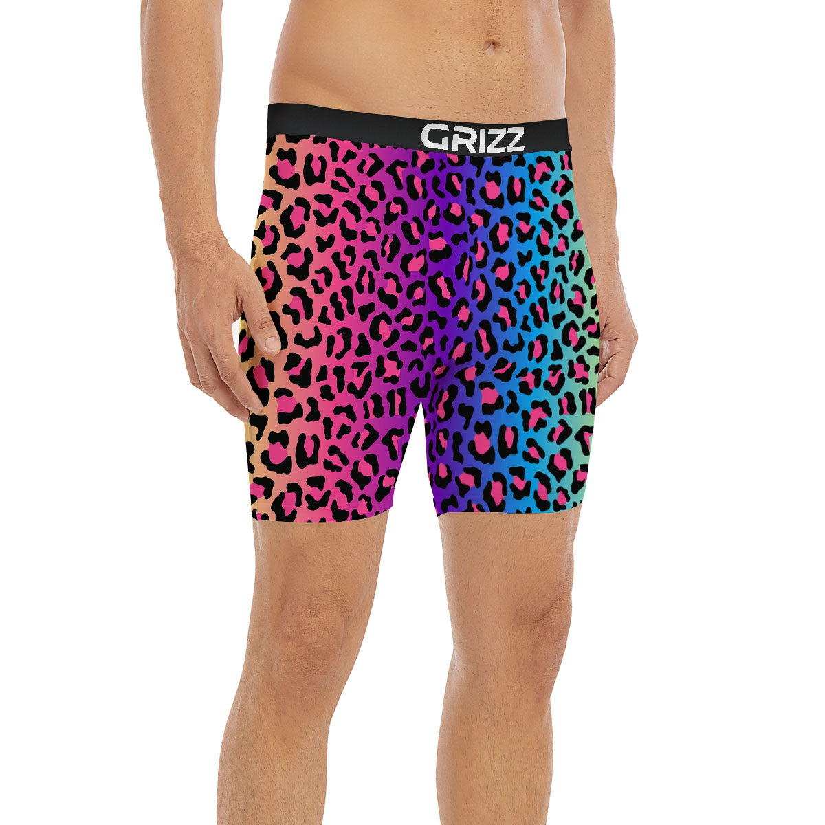 Leopard Rainbow Print Boxer Briefs-grizzshop
