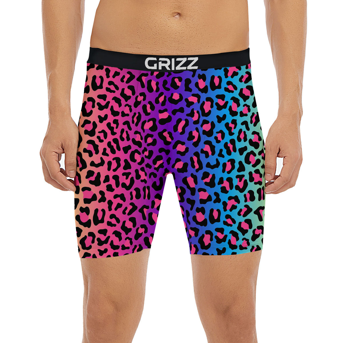 Leopard Rainbow Print Boxer Briefs-grizzshop