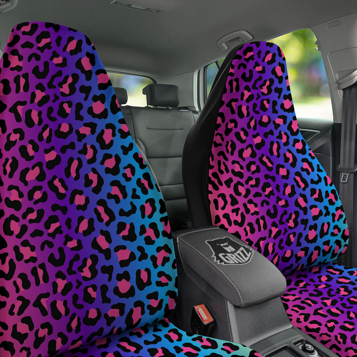 Leopard Rainbow Print Car Seat Covers-grizzshop