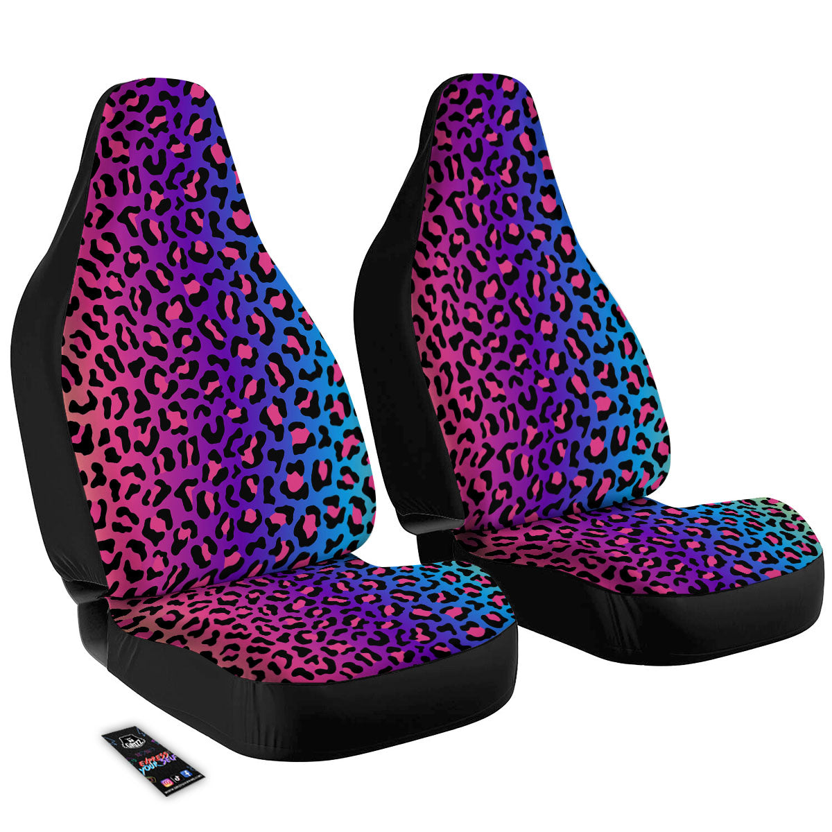 Leopard Rainbow Print Car Seat Covers-grizzshop