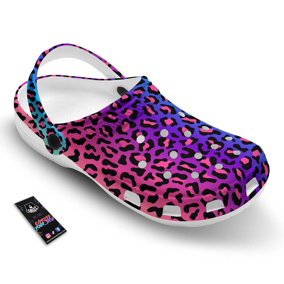 Leopard Rainbow Print Clog-grizzshop