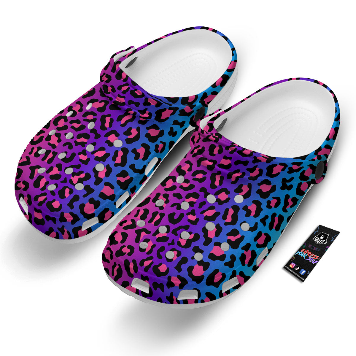 Leopard Rainbow Print Clog-grizzshop