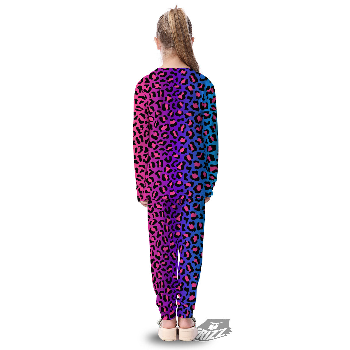 Leopard Rainbow Print Kid's Pajamas-grizzshop