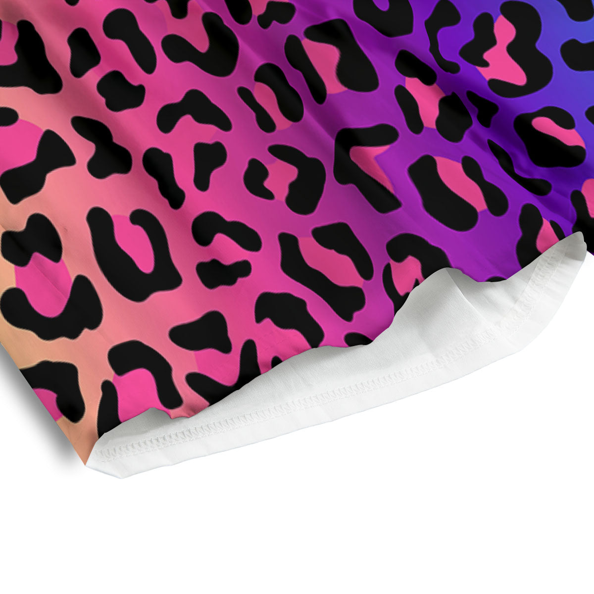 Leopard Rainbow Print Men's Athletic Shorts