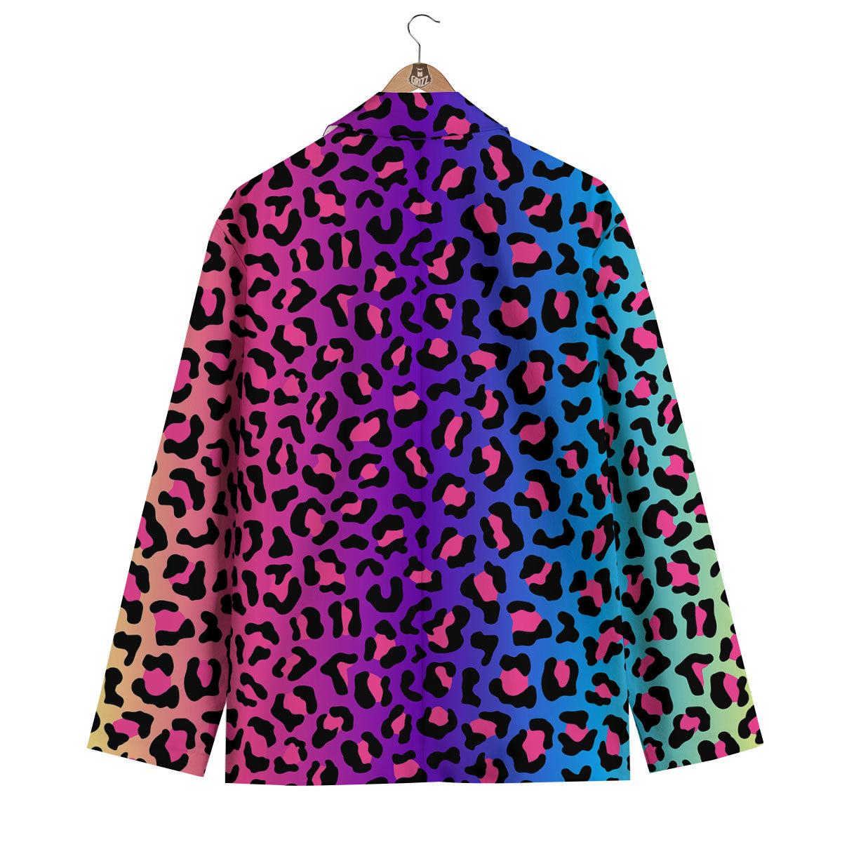 Leopard Rainbow Print Men's Blazer-grizzshop