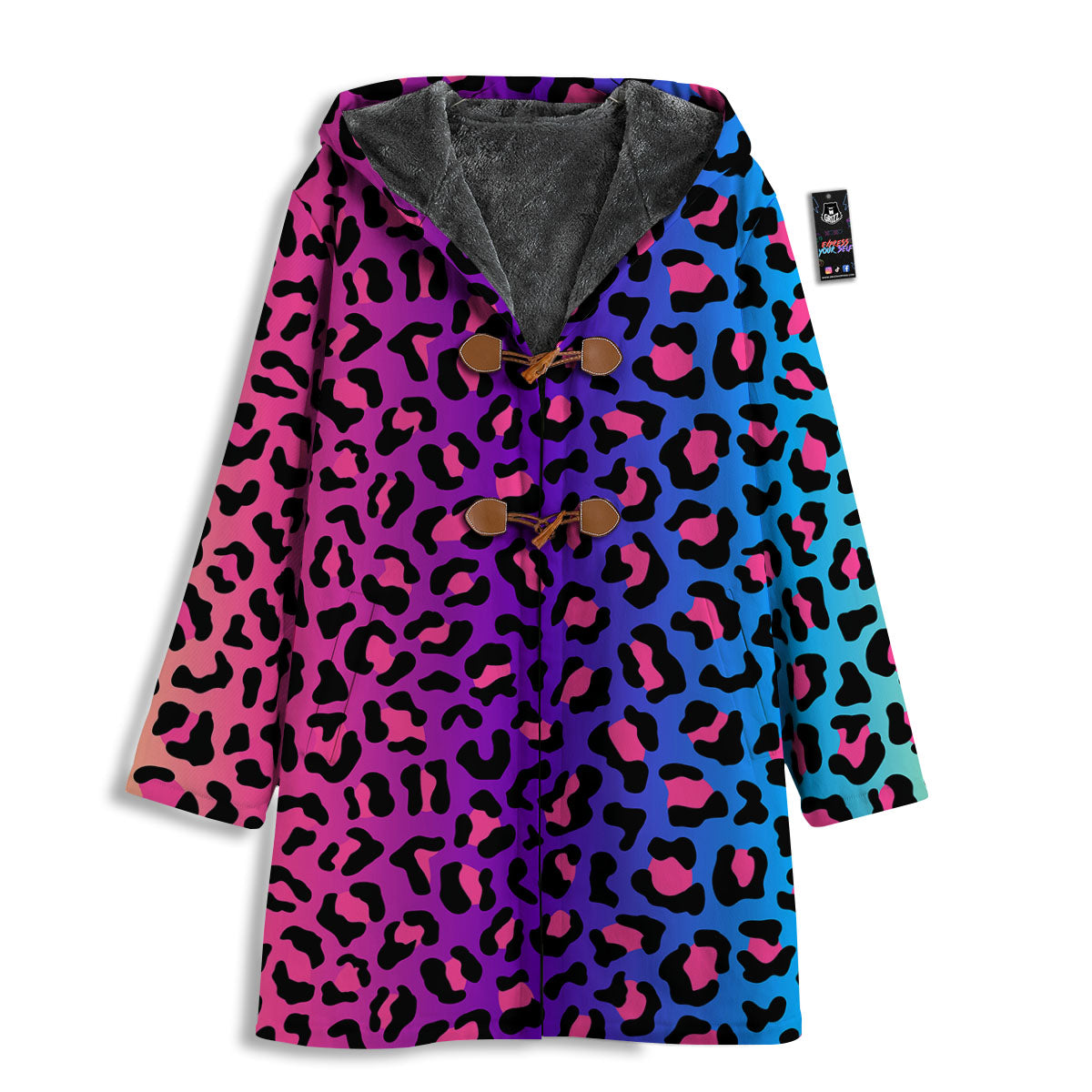 Leopard Rainbow Print Men's Windbreaker Jacket-grizzshop