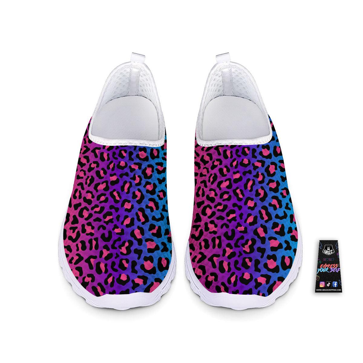 Leopard Rainbow Print Nurse Shoes-grizzshop