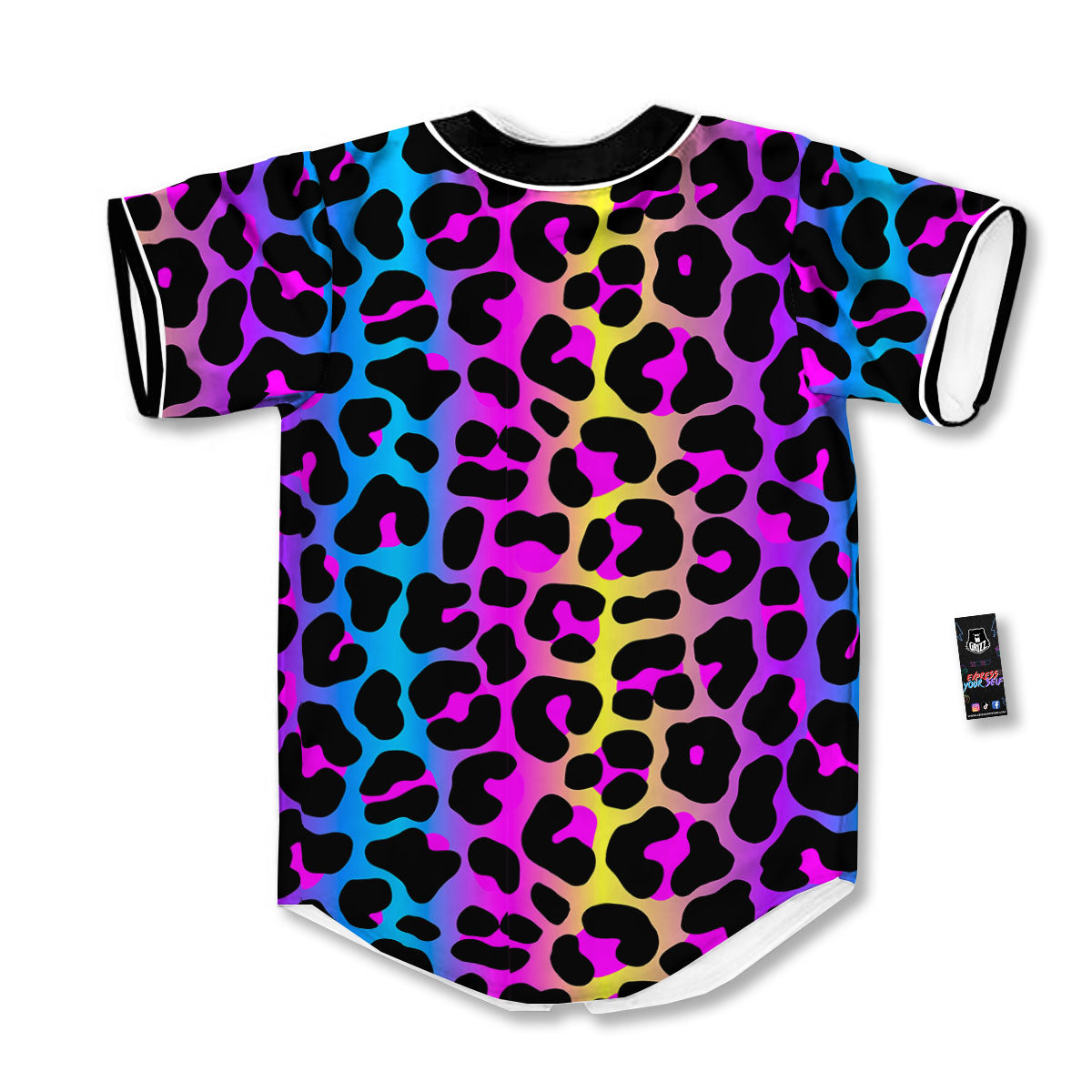Leopard Rainbow Print Pattern Baseball Jersey-grizzshop