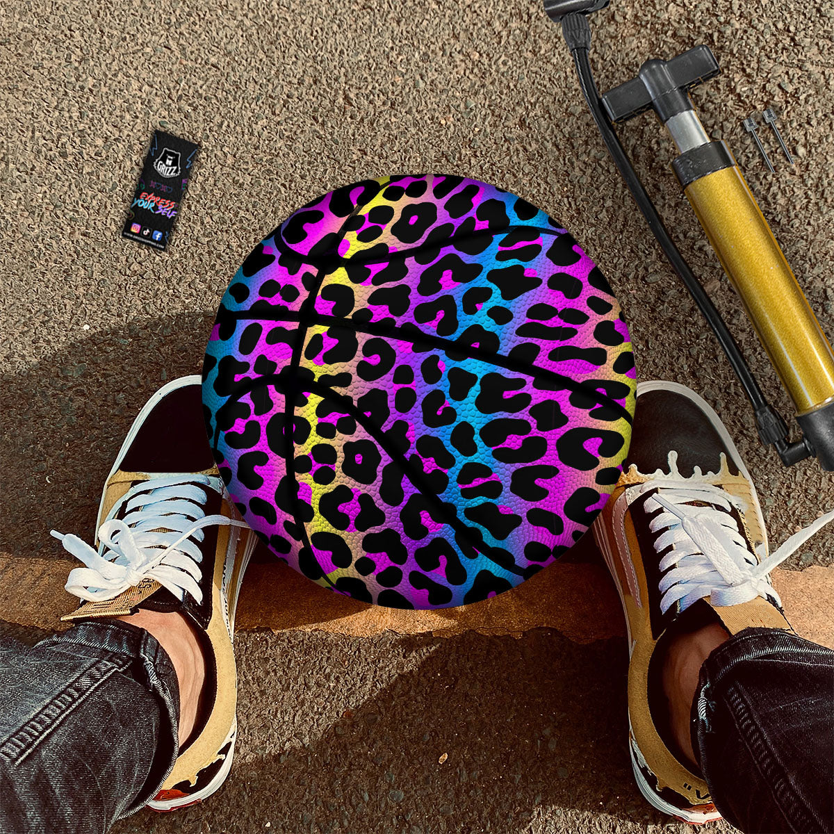 Leopard Rainbow Print Pattern Basketball-grizzshop