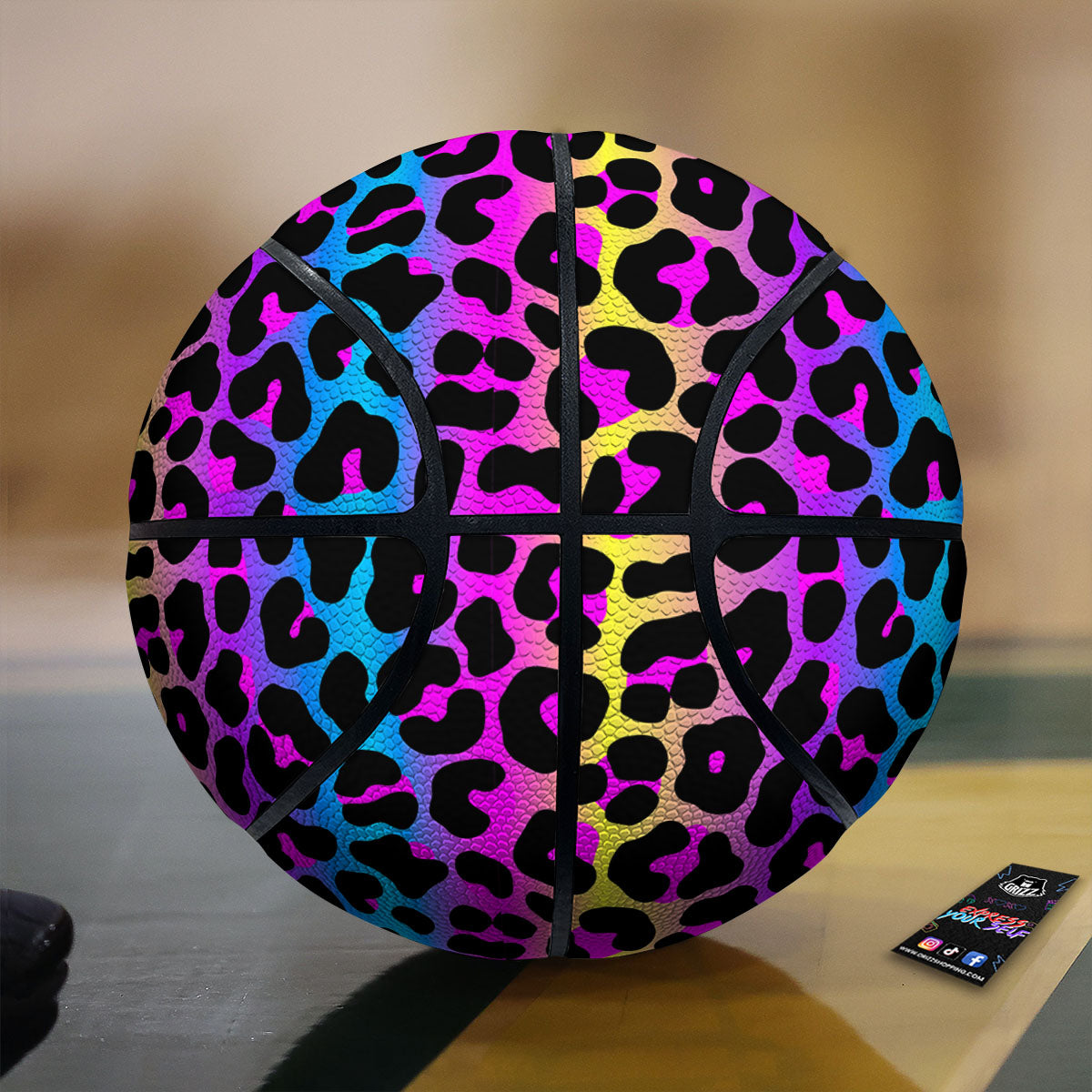 Leopard Rainbow Print Pattern Basketball-grizzshop