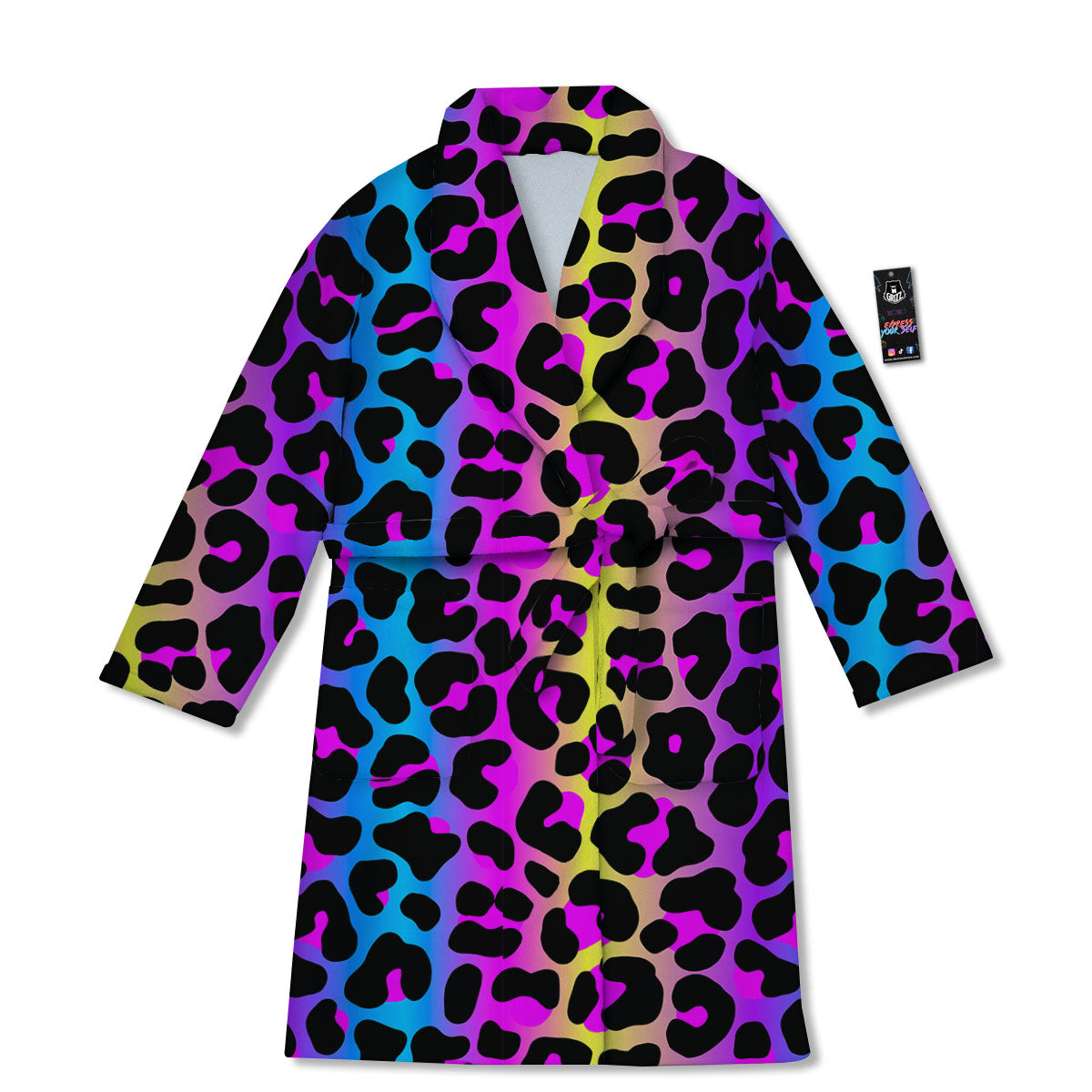 Leopard Rainbow Print Pattern Bathrobe-grizzshop