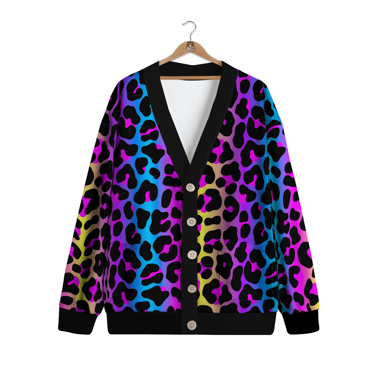 Leopard Rainbow Print Pattern Cardigan-grizzshop