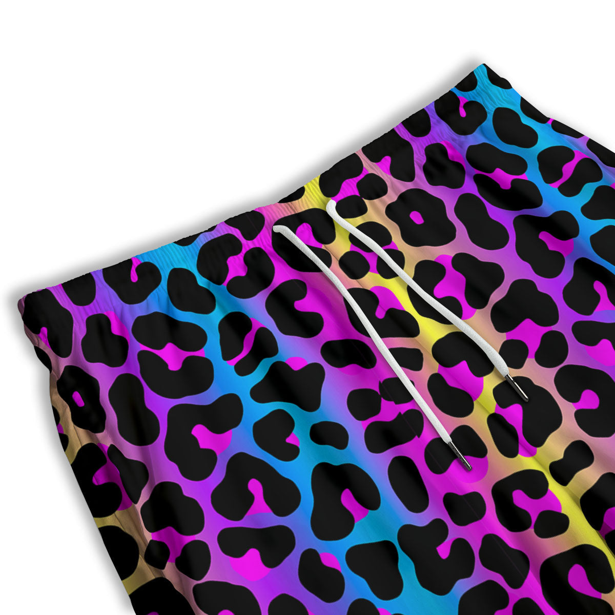Leopard Rainbow Print Pattern Men's Athletic Shorts