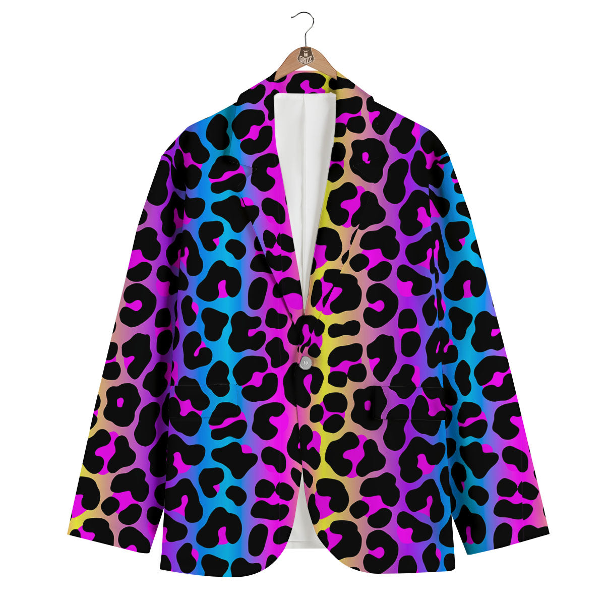Leopard Rainbow Print Pattern Men's Blazer-grizzshop