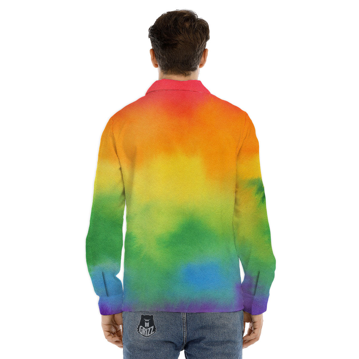 Leopard Rainbow Print Pattern Men's Dress Shirts-grizzshop