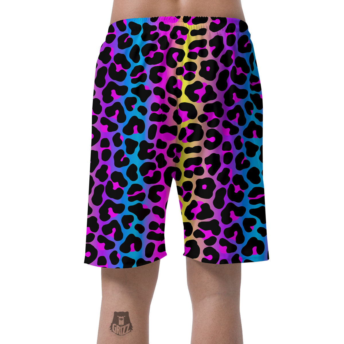 Leopard Rainbow Print Pattern Men's Shorts-grizzshop