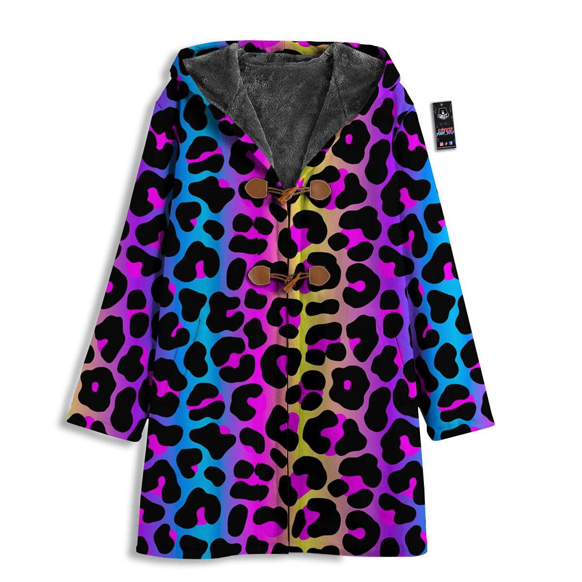 Leopard Rainbow Print Pattern Men's Windbreaker Jacket-grizzshop