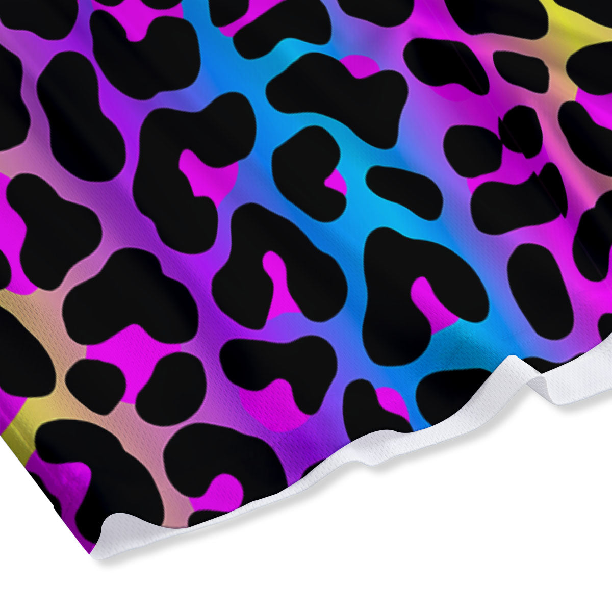 Leopard Rainbow Print Pattern Mesh Shorts