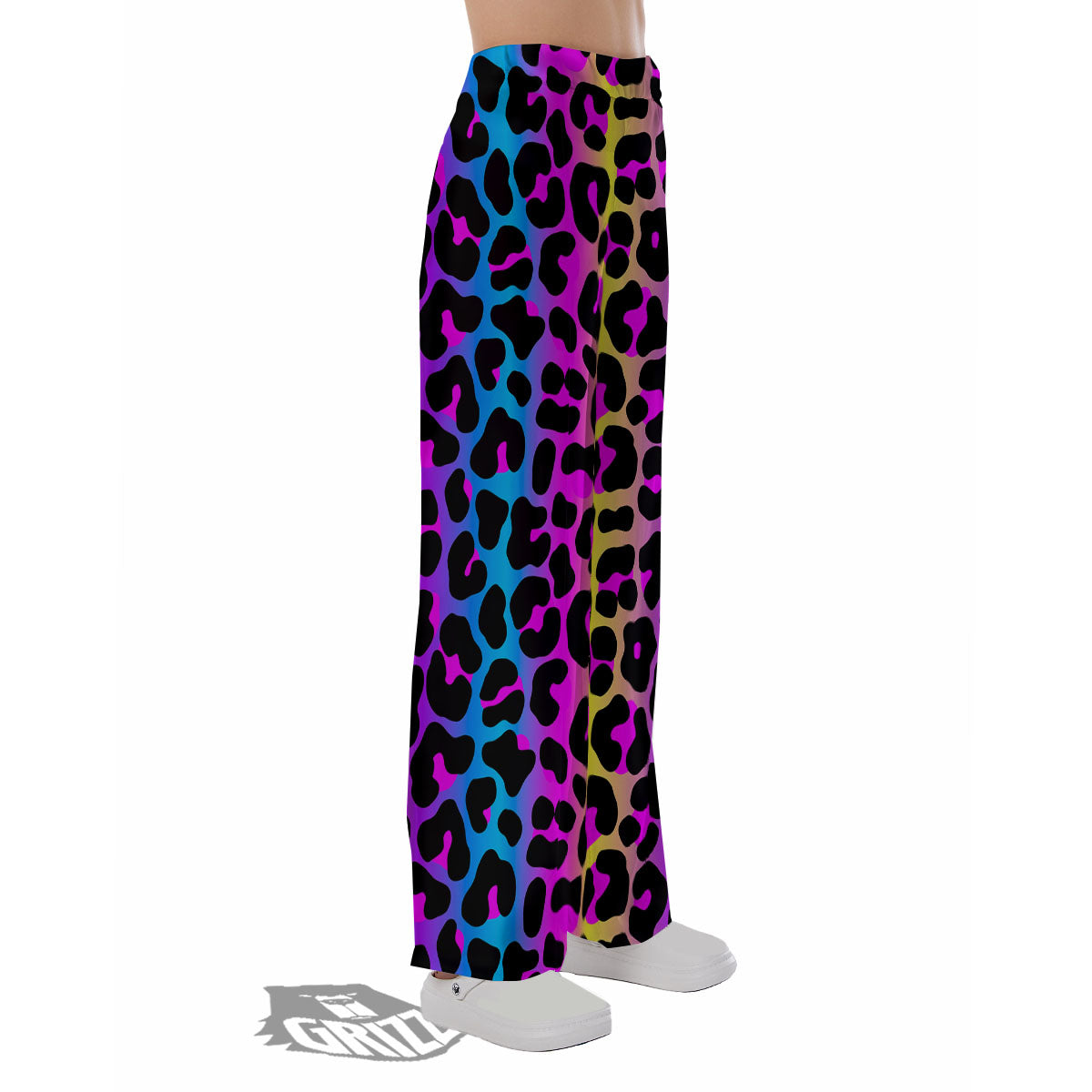 Leopard Rainbow Print Pattern Pajama Pants-grizzshop
