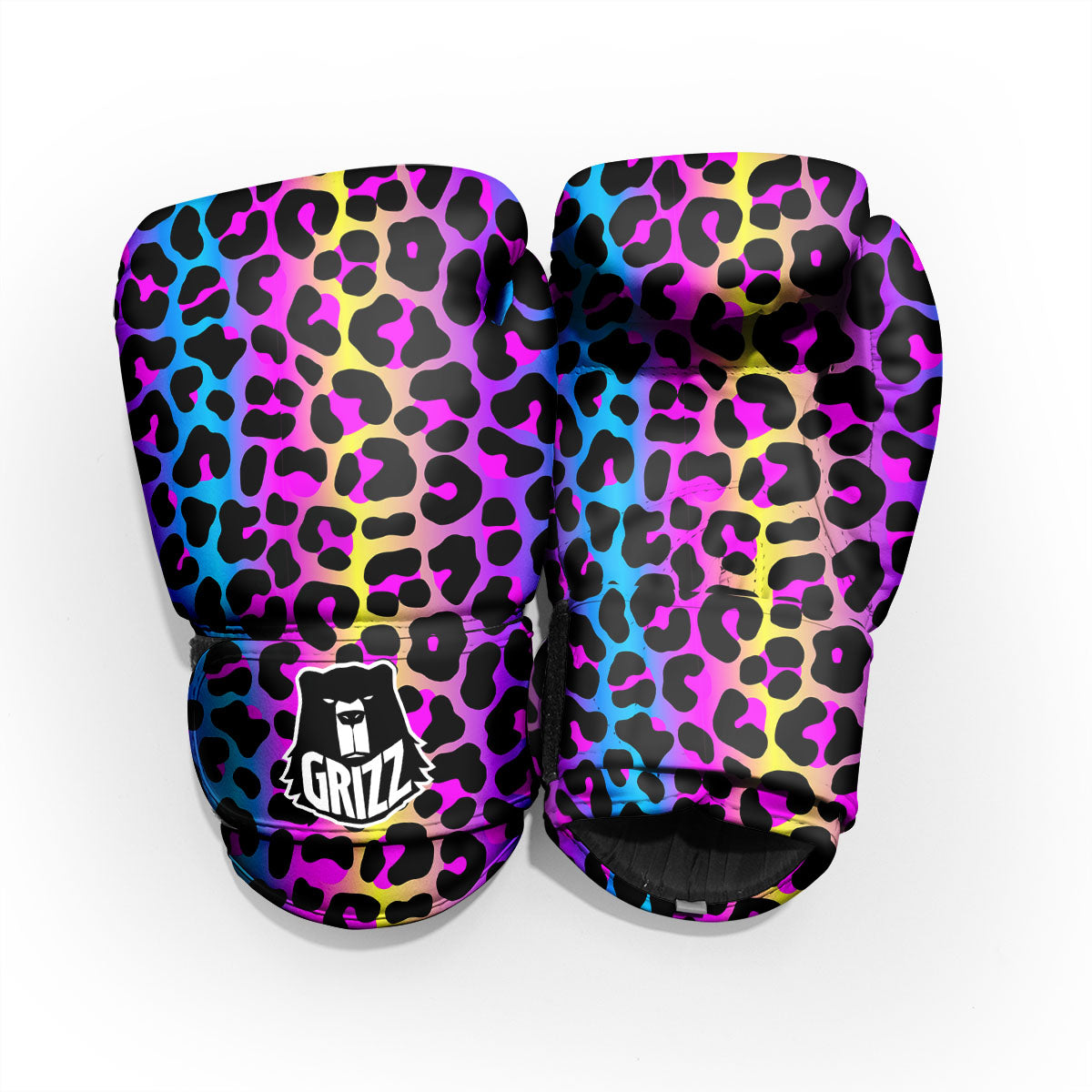 Leopard Rainbow Print Pattern Pro Boxing Glove