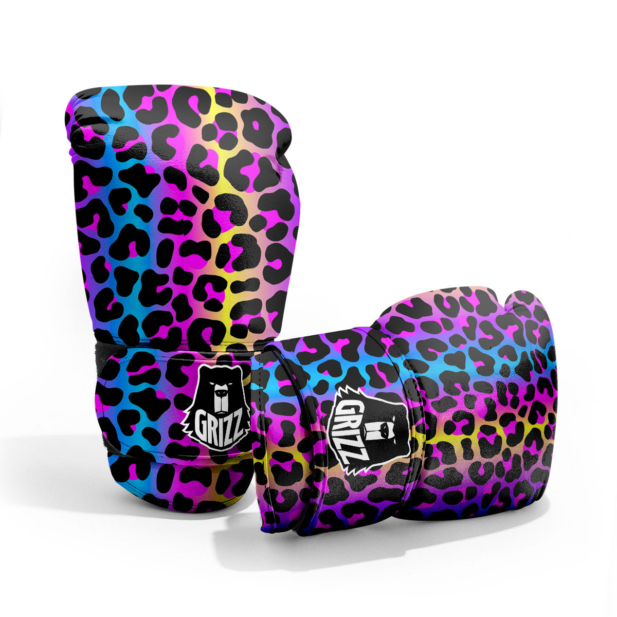 Leopard Rainbow Print Pattern Pro Boxing Glove