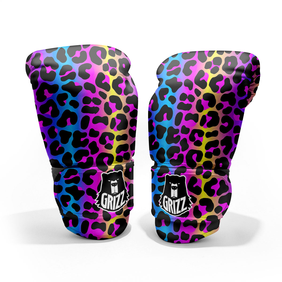 Leopard Rainbow Print Pattern Pro Boxing Glove
