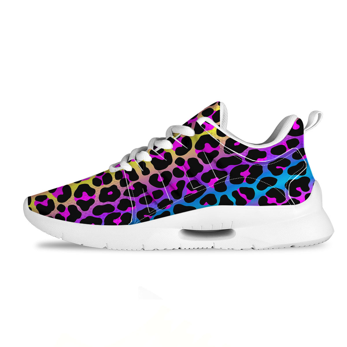 Leopard Rainbow Print Pattern Tennis Shoes-grizzshop