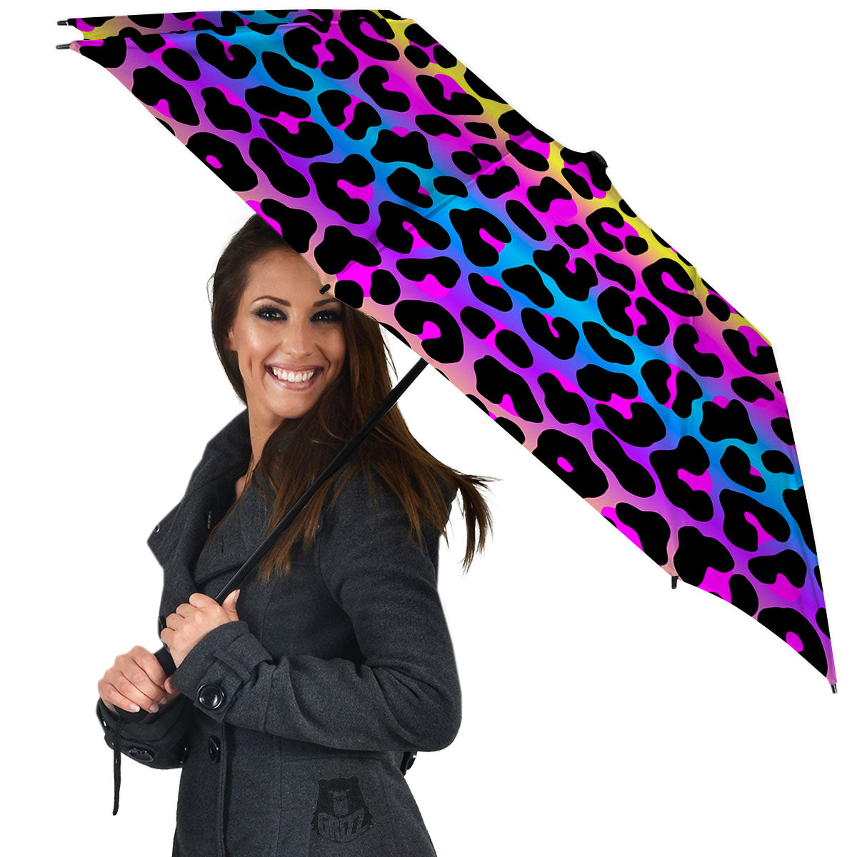 Leopard Rainbow Print Pattern Umbrella-grizzshop