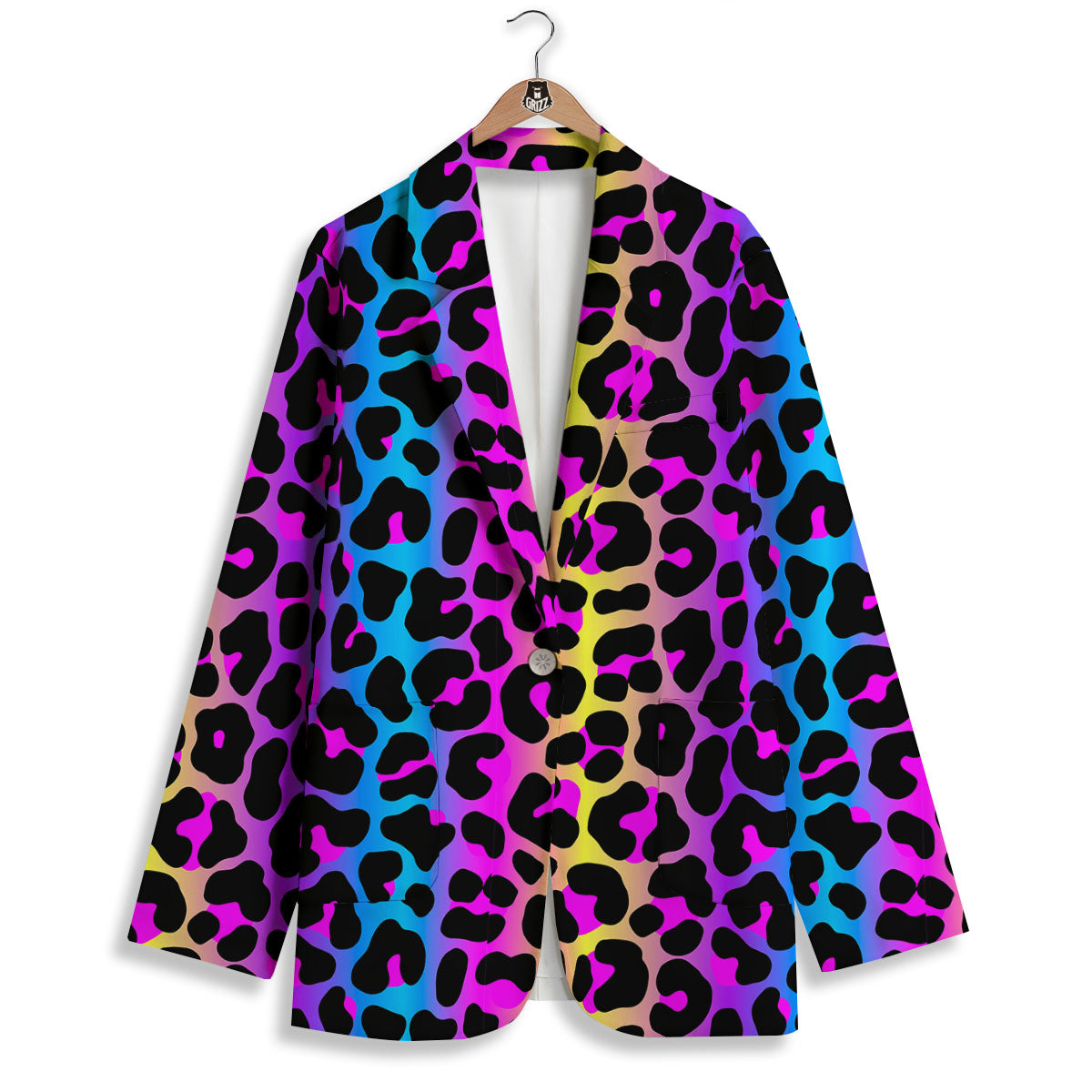Leopard Rainbow Print Pattern Women's Blazer-grizzshop