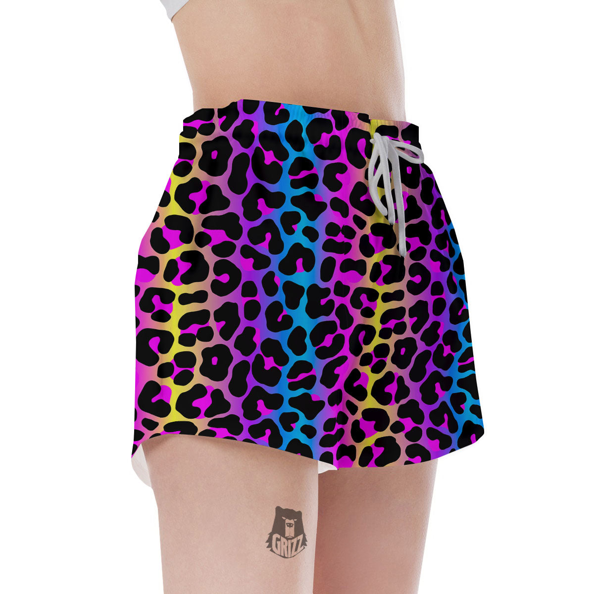 Leopard Rainbow Print Pattern Women's Shorts-grizzshop