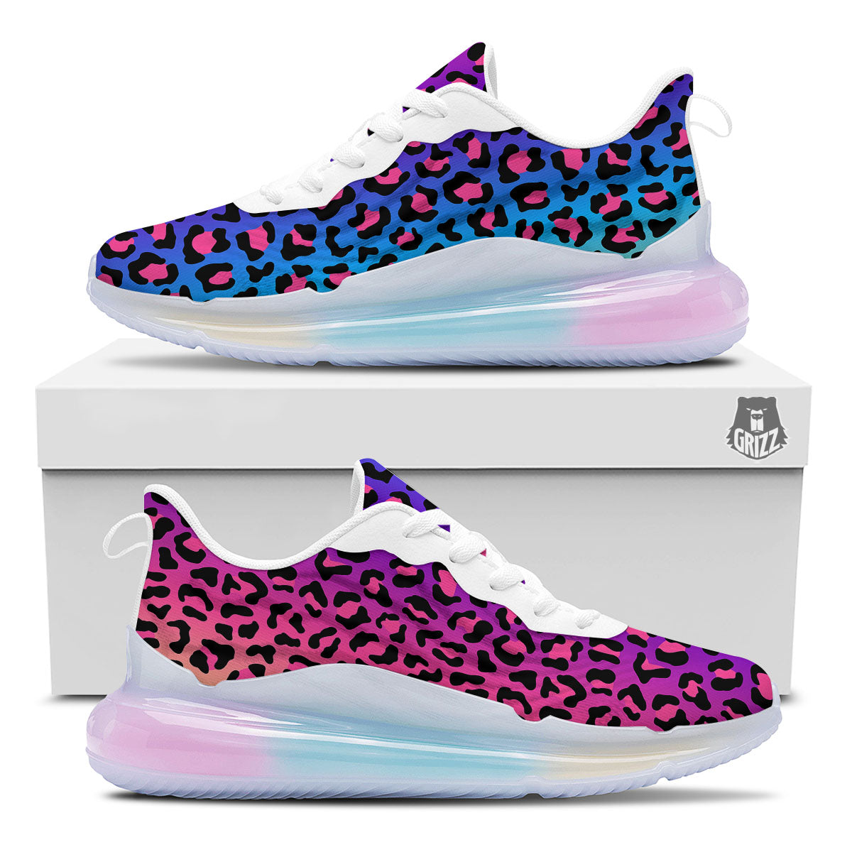 Leopard Rainbow Print Running Sneakers-grizzshop
