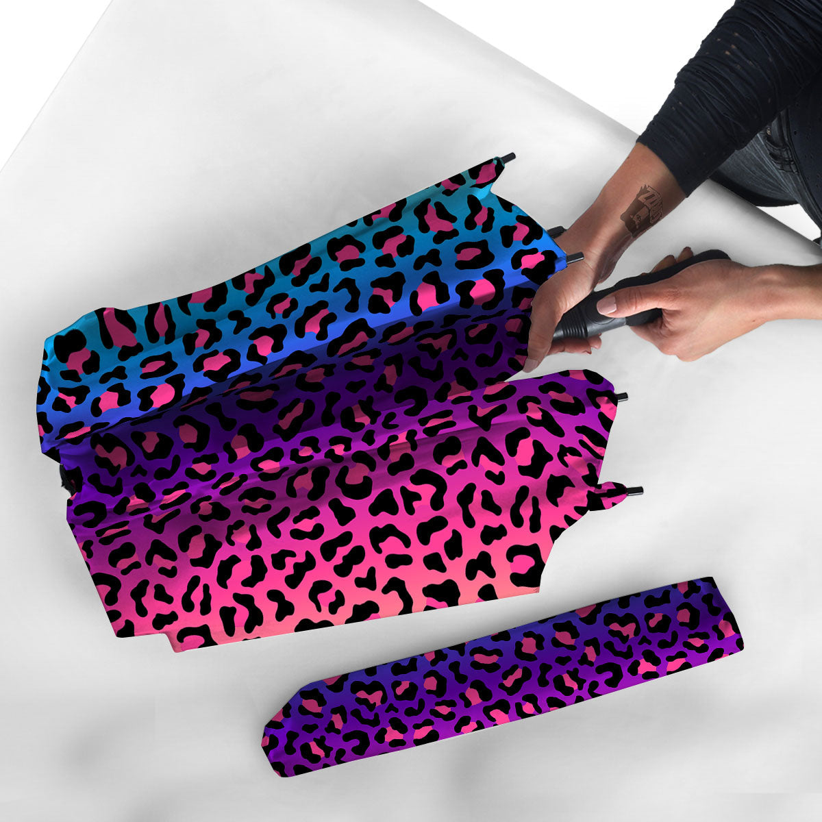 Leopard Rainbow Print Umbrella-grizzshop