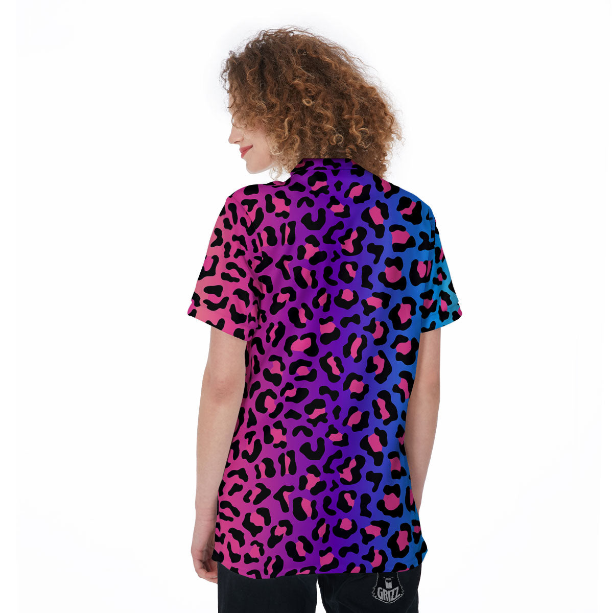 Leopard Rainbow Print Women's Golf Shirts-grizzshop