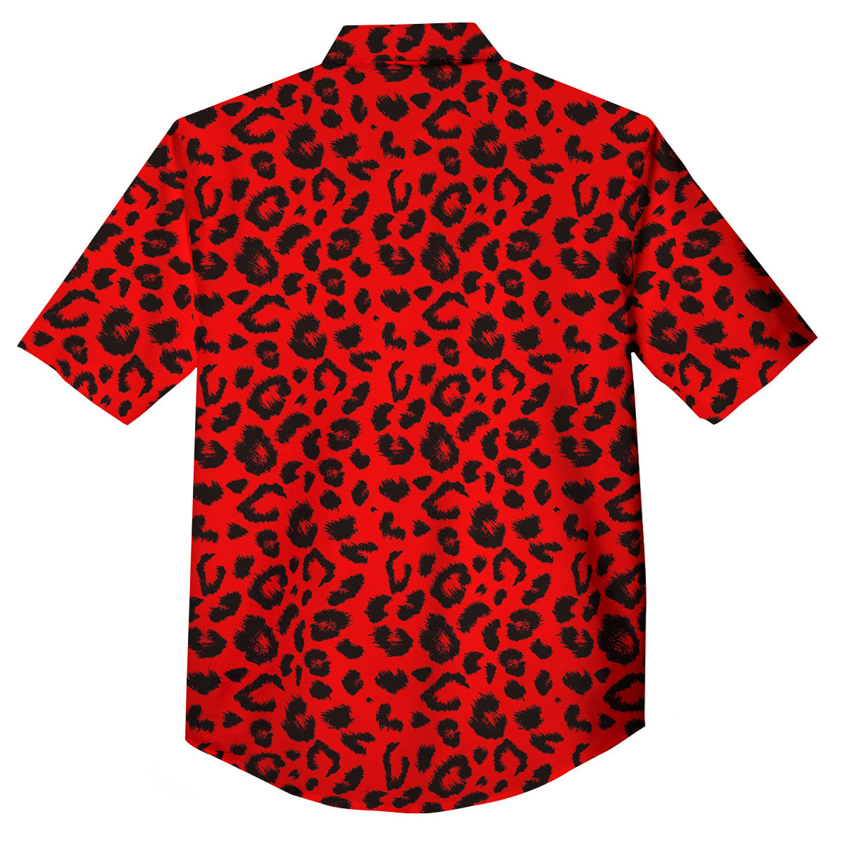 Leopard Red Print Pattern Button Up Shirt-grizzshop