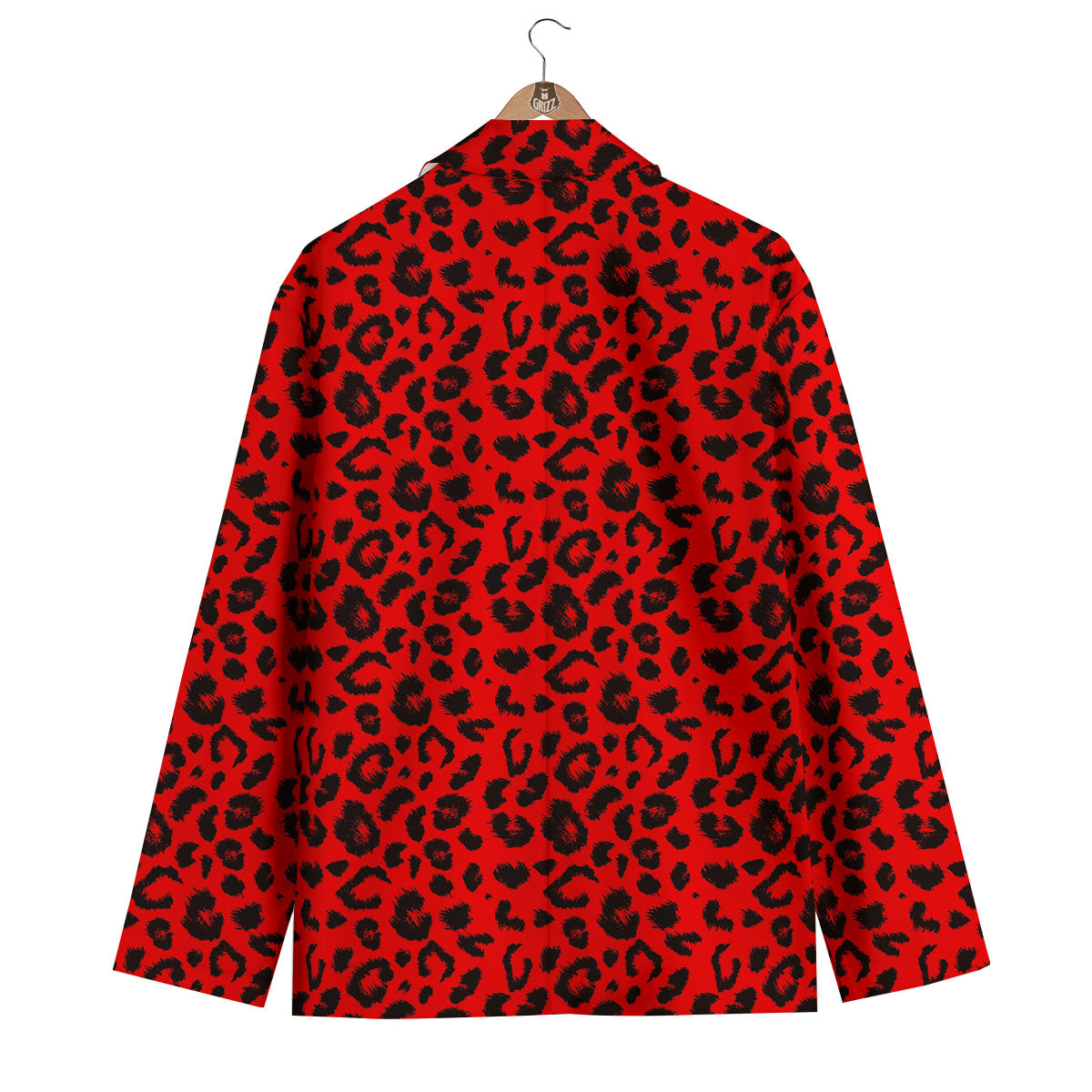 Leopard Red Print Pattern Men's Blazer-grizzshop