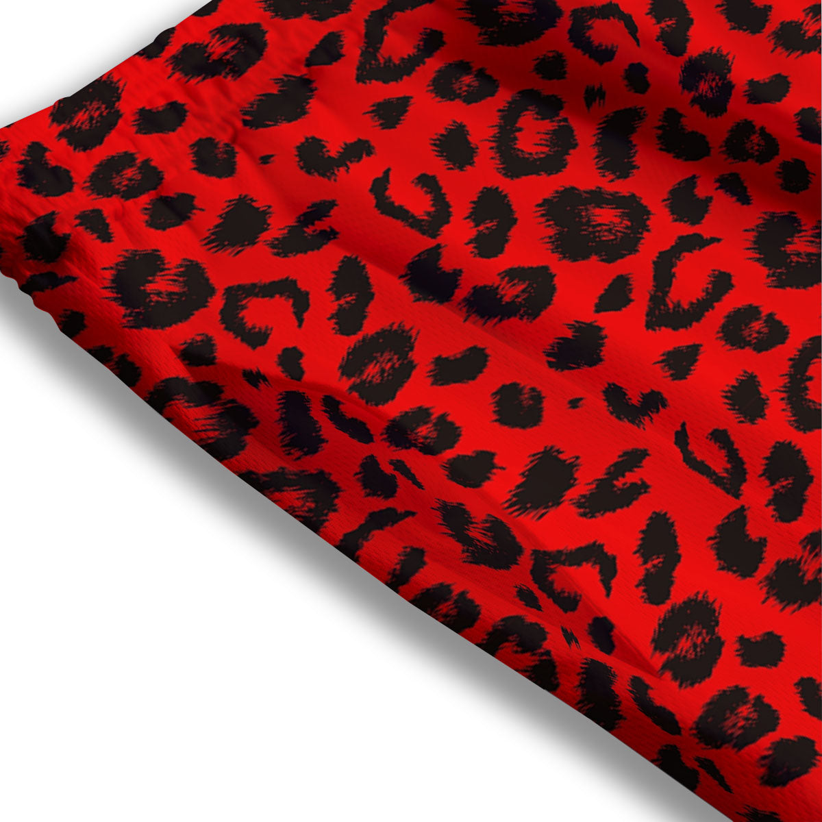 Leopard Red Print Pattern Mesh Shorts