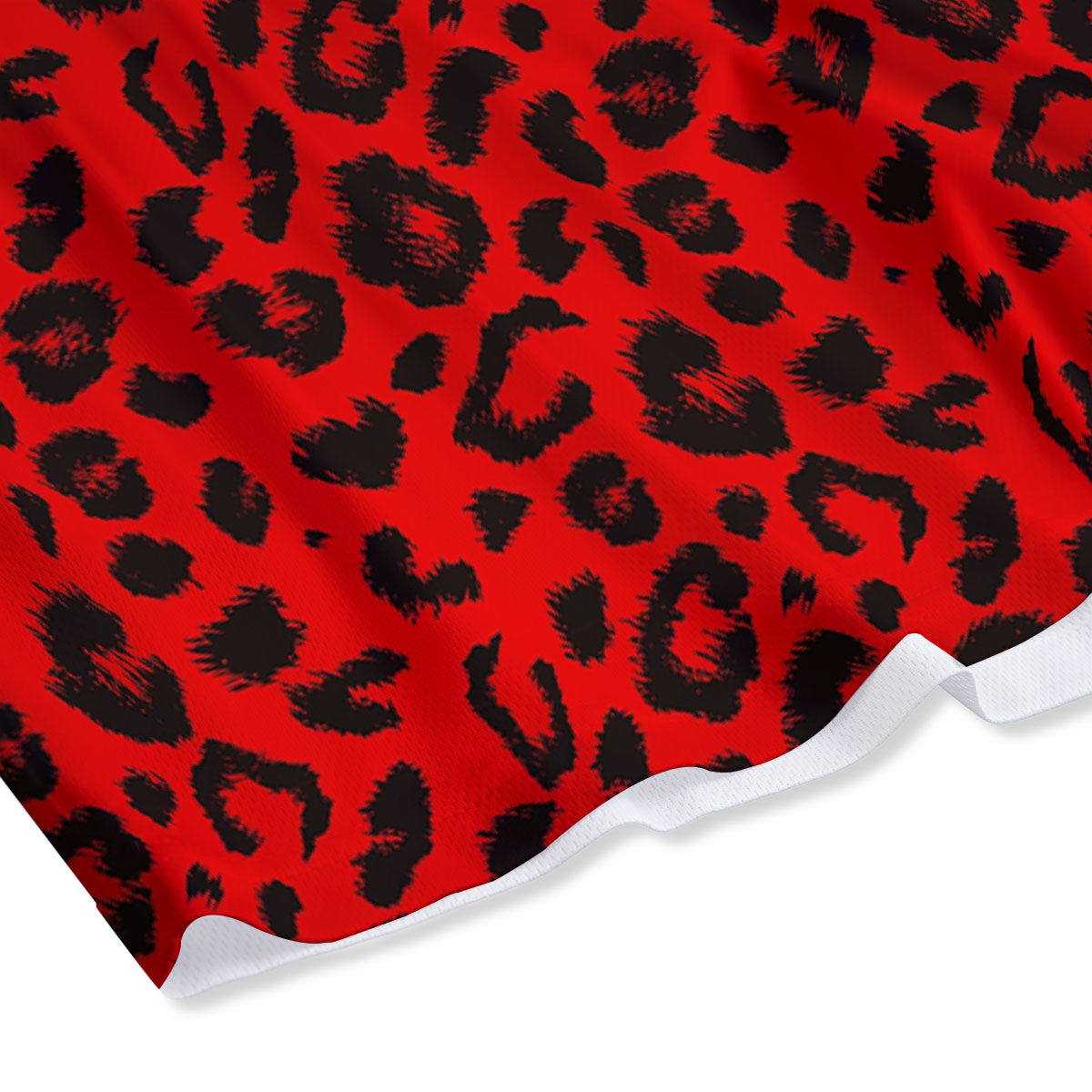 Leopard Red Print Pattern Mesh Shorts