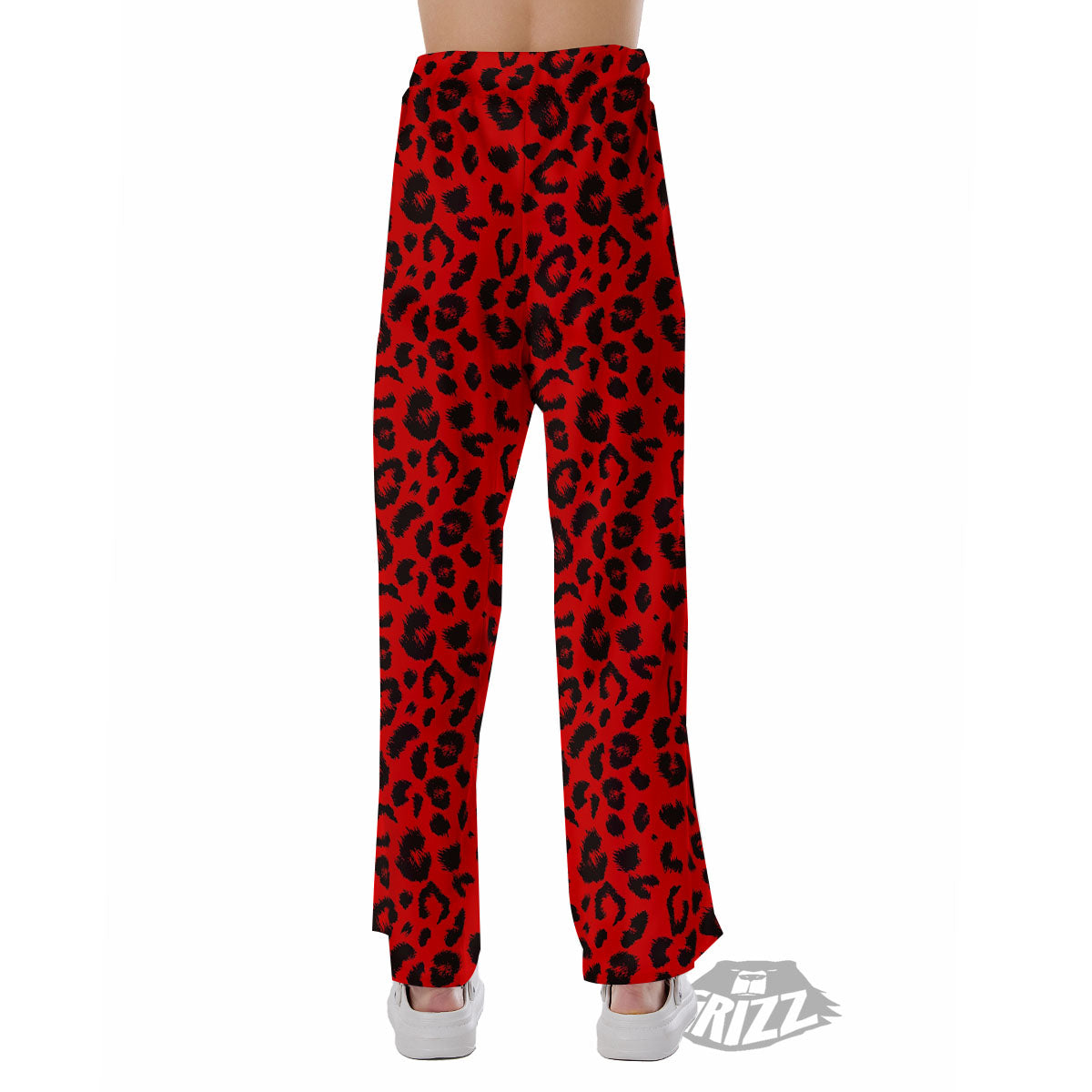 Leopard Red Print Pattern Pajama Pants-grizzshop