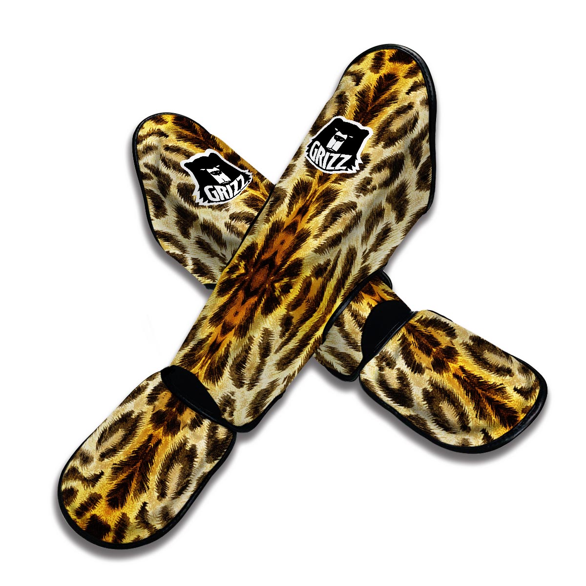 Leopard Skin Print Muay Thai Shin Guards-grizzshop