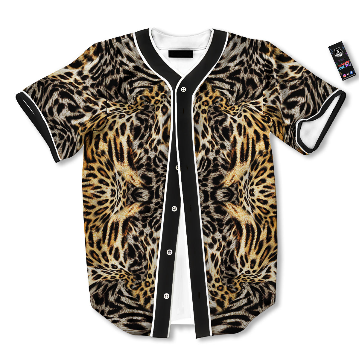 Leopard Skin Texture Print Pattern Baseball Jersey-grizzshop
