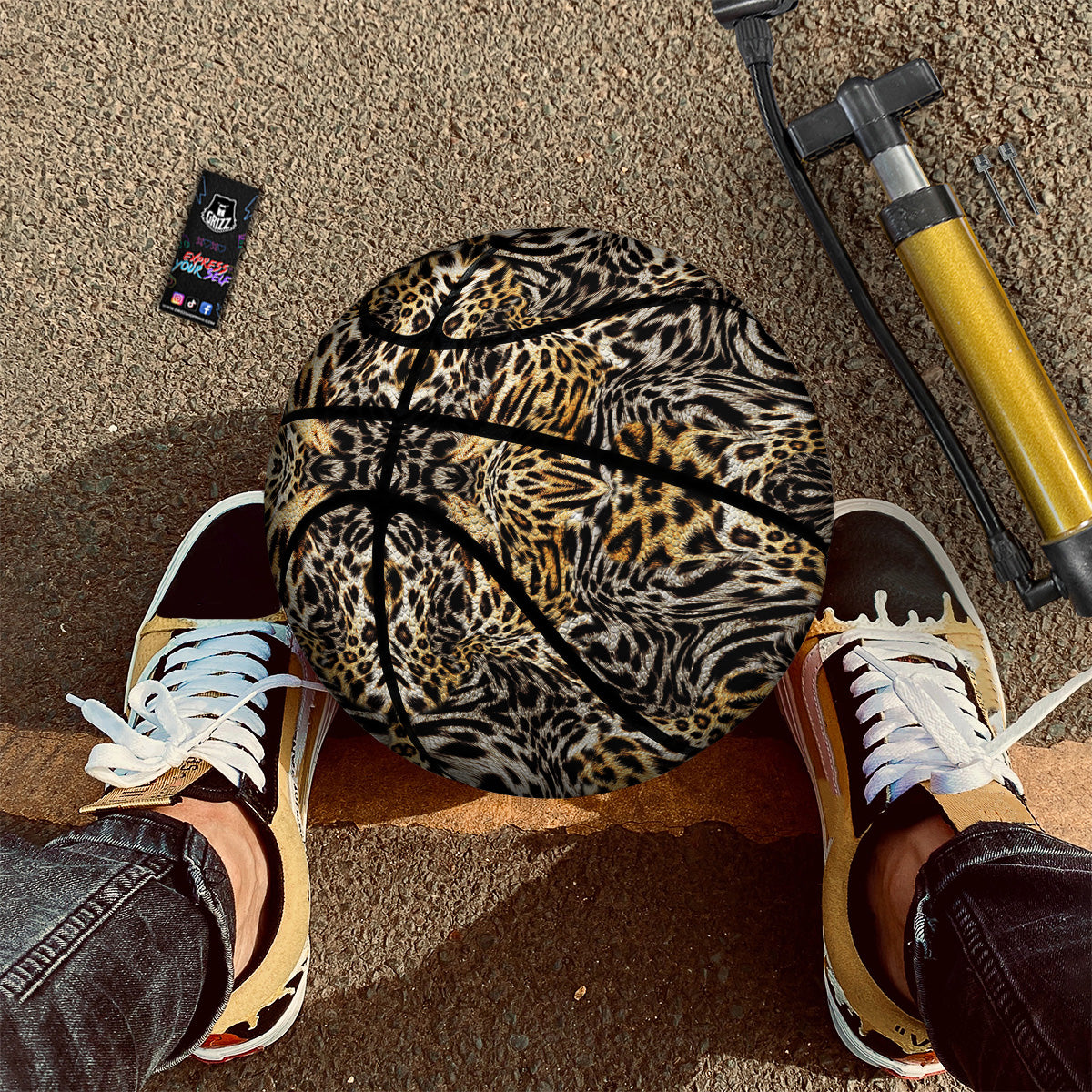 Leopard Skin Texture Print Pattern Basketball-grizzshop