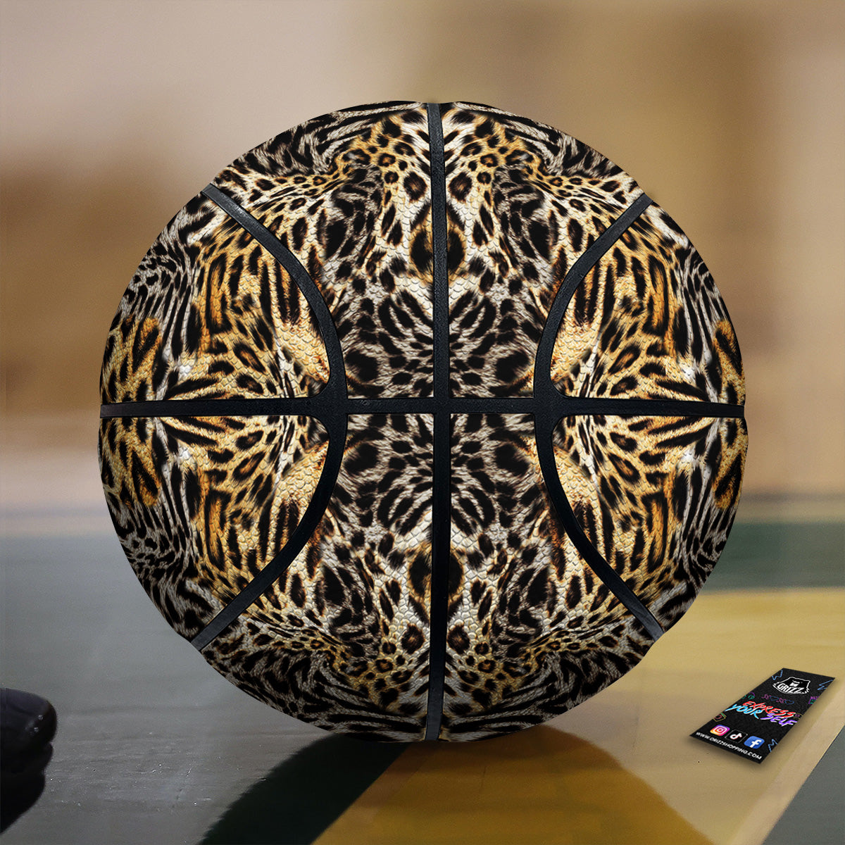Leopard Skin Texture Print Pattern Basketball-grizzshop